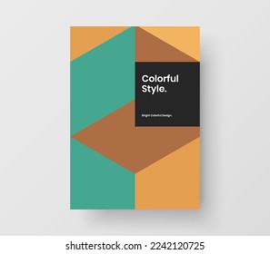 Creative geometric shapes journal cover concept. Premium corporate brochure vector design template.
