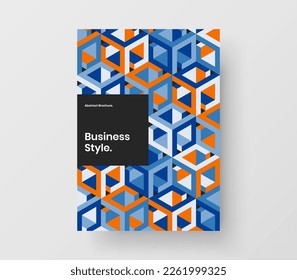 Creative geometric shapes poster concept. Fresh brochure A4 design vector template.