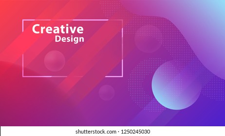 Creative geometric shapes wallpaper. Trendy gradient lines, circle shapes and dots composition. Vector EPS 10