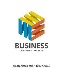 creative geometric square cube with fresh combination logo vector concept