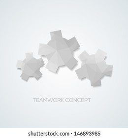 Creative geometric teamwork concept background. Vector illustration.