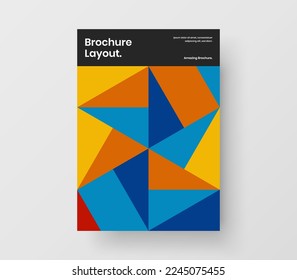 Ilustración de postal de mosaicos geométricos creativos. Diseño de vectores de folletos modernos de la empresa.