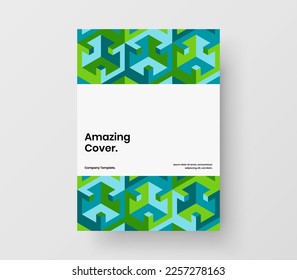 Diseño de postales de azulejos geométricos creativos. Ilustración vectorial de diseño de portada corporativa premium.