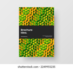 Creative geometric tiles presentation template. Modern catalog cover vector design concept.