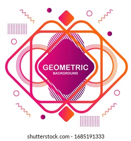 Geométrico creativo. Composición de formas de degradado a la moda.Aplicable a cubiertas, cupones, pósters, volantes y diseños de banner. Vector Eps10.