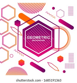 Creative geometric. Trendy gradient shapes composition.Applicable for Covers, Voucher, Posters, Flyers and Banner Designs. Eps10 vector.