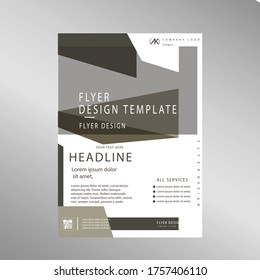 Creative geometric vector brown color flyer design