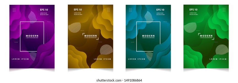 Creative geometric vector wallpaper. Trendy fluid flow gradient shapes composition. Suitable for gift card, Poster on wall poster template, landing page, ui, ux ,coverbook, banner, & social media.