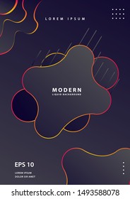 Creative geometric vector wallpaper. Trendy fluid flow gradient shapes composition. Suitable for gift card, Poster on wall poster template, landing page, ui, ux ,coverbook, banner, & social media.