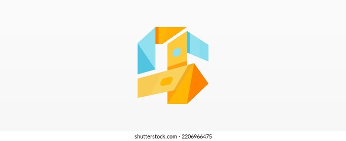 Creative geometric wallpaper. Abstract ribbon style line composition. Techno business template for wallpaper, banner, background or landing