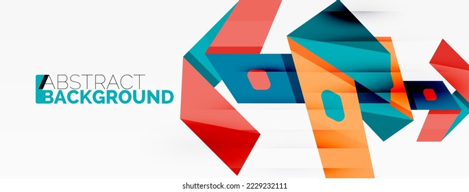Creative geometric wallpaper. Abstract ribbon style line composition. Techno business template for wallpaper, banner, background or landing