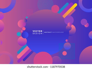 Creative geometric wallpaper with colored geometric shape. Trendy violet gradient shapes composition. Eps10 vector
