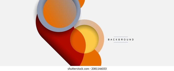 Papel geométrico creativo. Fondo abstracto mínimo. Composición de círculos ilustración vectorial para fondo de banner de fondo o página de aterrizaje
