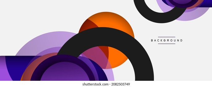 Papel geométrico creativo. Fondo abstracto mínimo. Composición de círculos ilustración vectorial para fondo de banner de fondo o página de aterrizaje