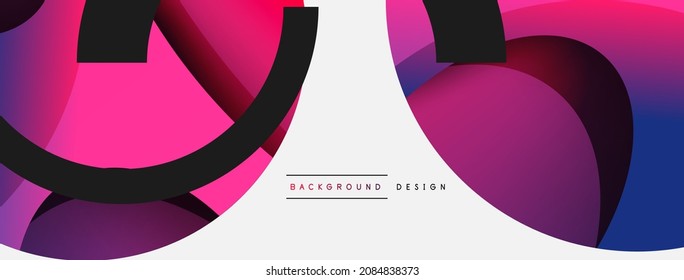 Creative geometric wallpaper. Minimal abstract background. Circle and wave composition vector illustration for wallpaper banner background or landing page