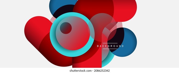 Papel geométrico creativo. Fondo abstracto mínimo. Composición de círculos ilustración vectorial para fondo de banner de fondo o página de aterrizaje