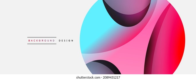 Creative geometric wallpaper. Minimal abstract background. Circle and wave composition vector illustration for wallpaper banner background or landing page