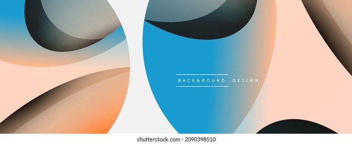 Creative geometric wallpaper. Minimal abstract background. Circle and wave composition vector illustration for wallpaper banner background or landing page
