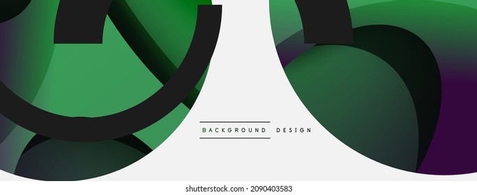 Creative geometric wallpaper. Minimal abstract background. Circle and wave composition vector illustration for wallpaper banner background or landing page