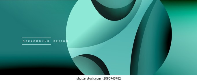 Papel geométrico creativo. Fondo abstracto mínimo. Ilustración vectorial de la composición del círculo y la onda para fondo de banner de fondo o página de aterrizaje de papel pintado