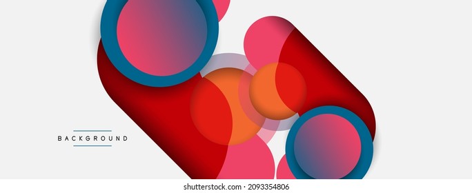Creative geometric wallpaper. Minimal abstract background. Circles composition vector illustration for wallpaper banner background or landing page