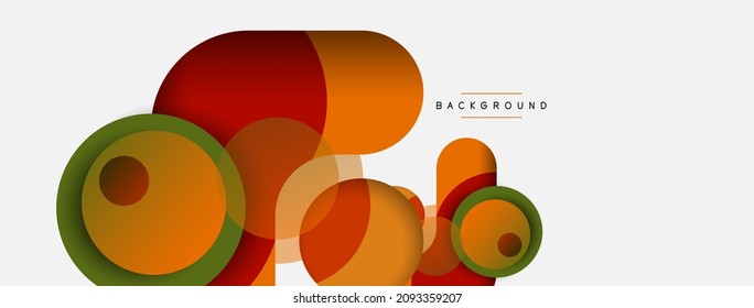 Papel geométrico creativo. Fondo abstracto mínimo. Composición de círculos ilustración vectorial para fondo de banner de fondo o página de aterrizaje