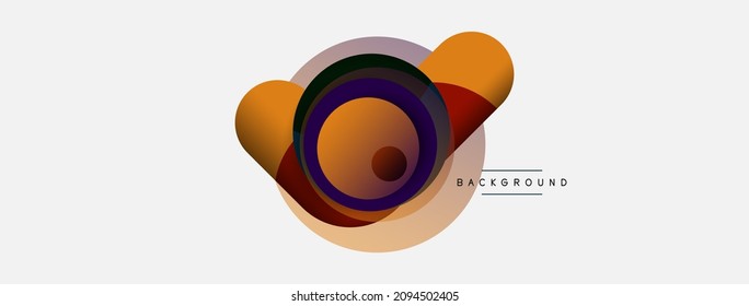 Papel geométrico creativo. Fondo abstracto mínimo. Composición de círculos ilustración vectorial para fondo de banner de fondo o página de aterrizaje