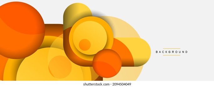 Papel geométrico creativo. Fondo abstracto mínimo. Composición de círculos ilustración vectorial para fondo de banner de fondo o página de aterrizaje