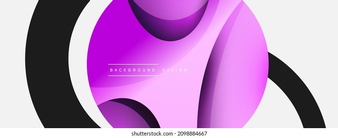 Kreative geometrische Tapete. Minimaler abstrakter Hintergrund. Vektorgrafik mit Kreis- und Wellenzusammensetzung für Hintergrundbilder oder Landungsseite