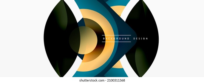 Creative geometric wallpaper. Minimal abstract background. Circle wave and round shapes composition vector illustration for wallpaper banner background or landing page