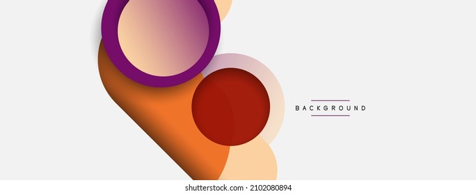 Papel geométrico creativo. Fondo abstracto mínimo. Composición de círculos ilustración vectorial para fondo de banner de fondo o página de aterrizaje