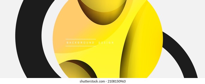 Creative geometric wallpaper. Minimal abstract background. Circle and wave composition vector illustration for wallpaper banner background or landing page