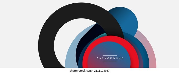 Papel geométrico creativo. Fondo abstracto mínimo. Composición de círculos ilustración vectorial para fondo de banner de fondo o página de aterrizaje