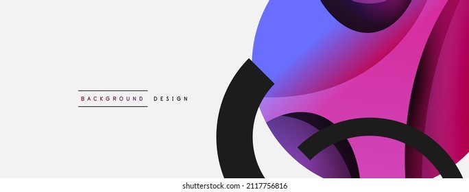 Creative geometric wallpaper. Minimal abstract background. Circle and wave composition vector illustration for wallpaper banner background or landing page