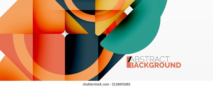 Creative geometric wallpaper. Minimal abstract background. Triangles and circles composition vector illustration for wallpaper banner background or landing page