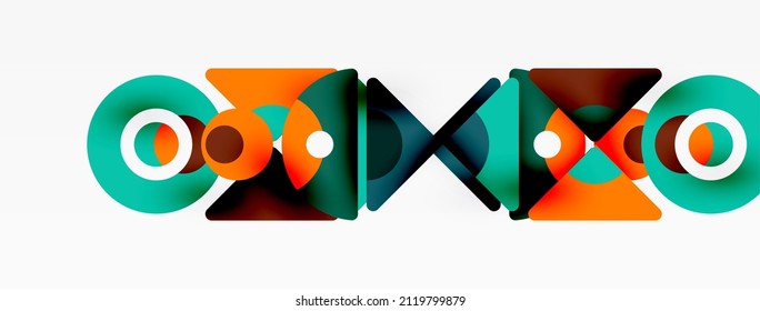 Papel geométrico creativo. Fondo abstracto mínimo. Triángulos y círculos composición ilustración vectorial para fondo de banners de fondo o página de aterrizaje