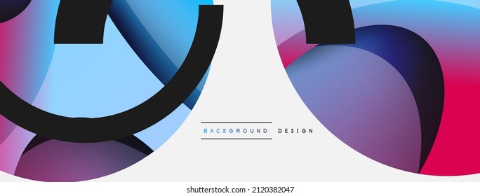 Papel geométrico creativo. Fondo abstracto mínimo. Ilustración vectorial de la composición del círculo y la onda para fondo de banner de fondo o página de aterrizaje de papel pintado