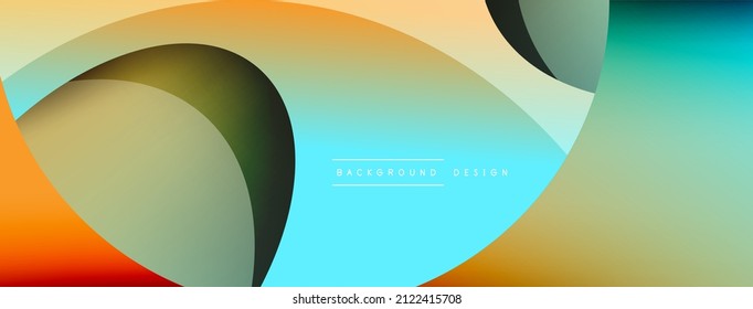 Papel geométrico creativo. Fondo abstracto mínimo. Ilustración vectorial de la composición del círculo y la onda para fondo de banner de fondo o página de aterrizaje de papel pintado