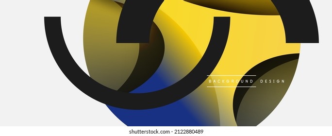 Creative geometric wallpaper. Minimal abstract background. Circle and wave composition vector illustration for wallpaper banner background or landing page
