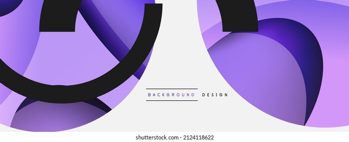 Creative geometric wallpaper. Minimal abstract background. Circle and wave composition vector illustration for wallpaper banner background or landing page