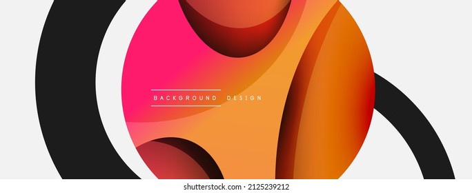 Creative geometric wallpaper. Minimal abstract background. Circle and wave composition vector illustration for wallpaper banner background or landing page