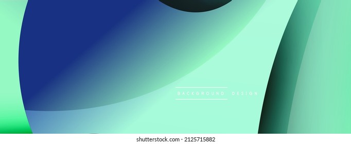 Papel geométrico creativo. Fondo abstracto mínimo. Ilustración vectorial de la composición del círculo y la onda para fondo de banner de fondo o página de aterrizaje de papel pintado