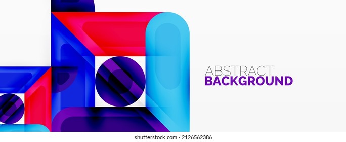 Kreative geometrische Tapete. Minimaler abstrakter Hintergrund. Circles lines quadratische Zusammensetzung Vektorgrafik für Bildschirmhintergrund oder Landungsseite