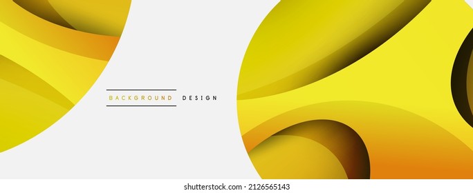 Papel geométrico creativo. Fondo abstracto mínimo. Ilustración vectorial de la composición del círculo y la onda para fondo de banner de fondo o página de aterrizaje de papel pintado