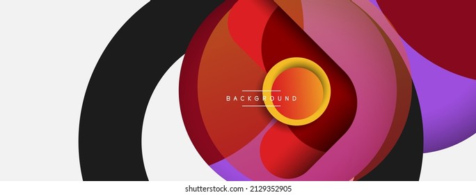 Kreative geometrische Tapete. Minimaler abstrakter Hintergrund. Vektorgrafik der Circles-Zusammensetzung für Bildschirmhintergrund oder Landungsseite