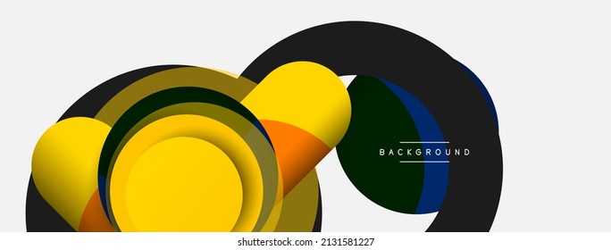 Papel geométrico creativo. Fondo abstracto mínimo. Composición de círculos ilustración vectorial para fondo de banner de fondo o página de aterrizaje