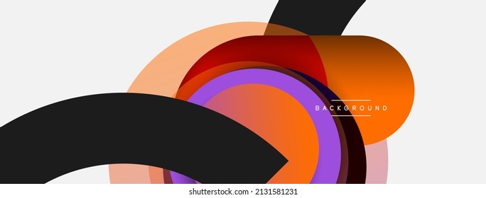 Papel geométrico creativo. Fondo abstracto mínimo. Composición de círculos ilustración vectorial para fondo de banner de fondo o página de aterrizaje
