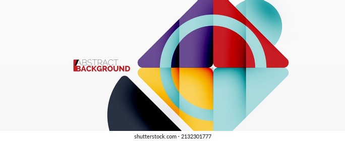 Creative geometric wallpaper. Minimal abstract background. Triangles and circles composition vector illustration for wallpaper banner background or landing page