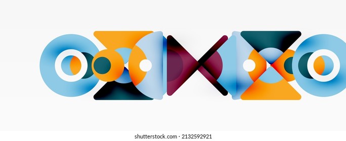 Creative geometric wallpaper. Minimal abstract background. Triangles and circles composition vector illustration for wallpaper banner background or landing page