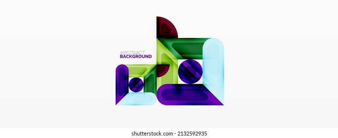 Creative geometric wallpaper. Minimal abstract background. Circles lines squares composition vector illustration for wallpaper banner background or landing page
